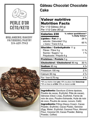 Perle d'Or Bakery - Gâteau Chocolat 10-12p